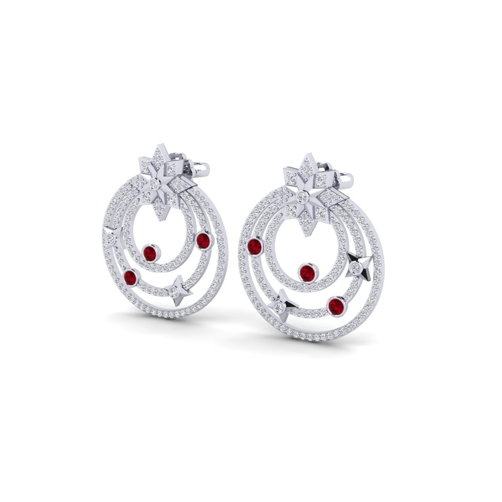Đá Zirconia Đỏ Bông tai nữ Mizar