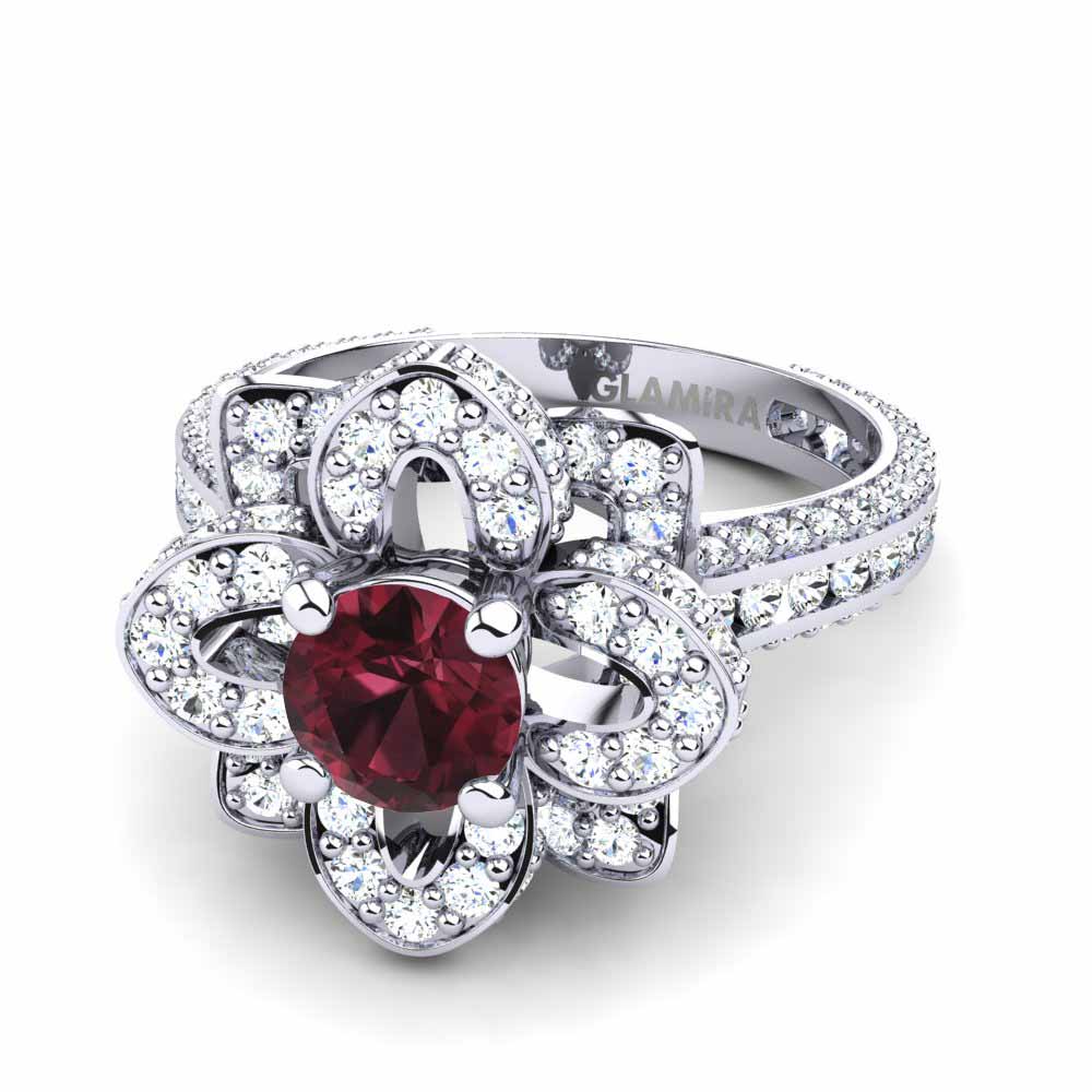 Đá Garnet / Ngọc Hồng Lựu Nhẫn đính hôn Rosanna