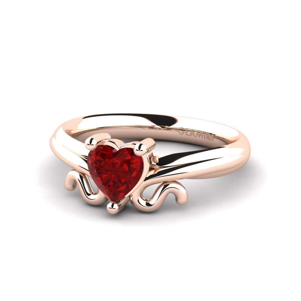 18ct Rose Gold Ruby (Lab Created) Women's Ring Modesta