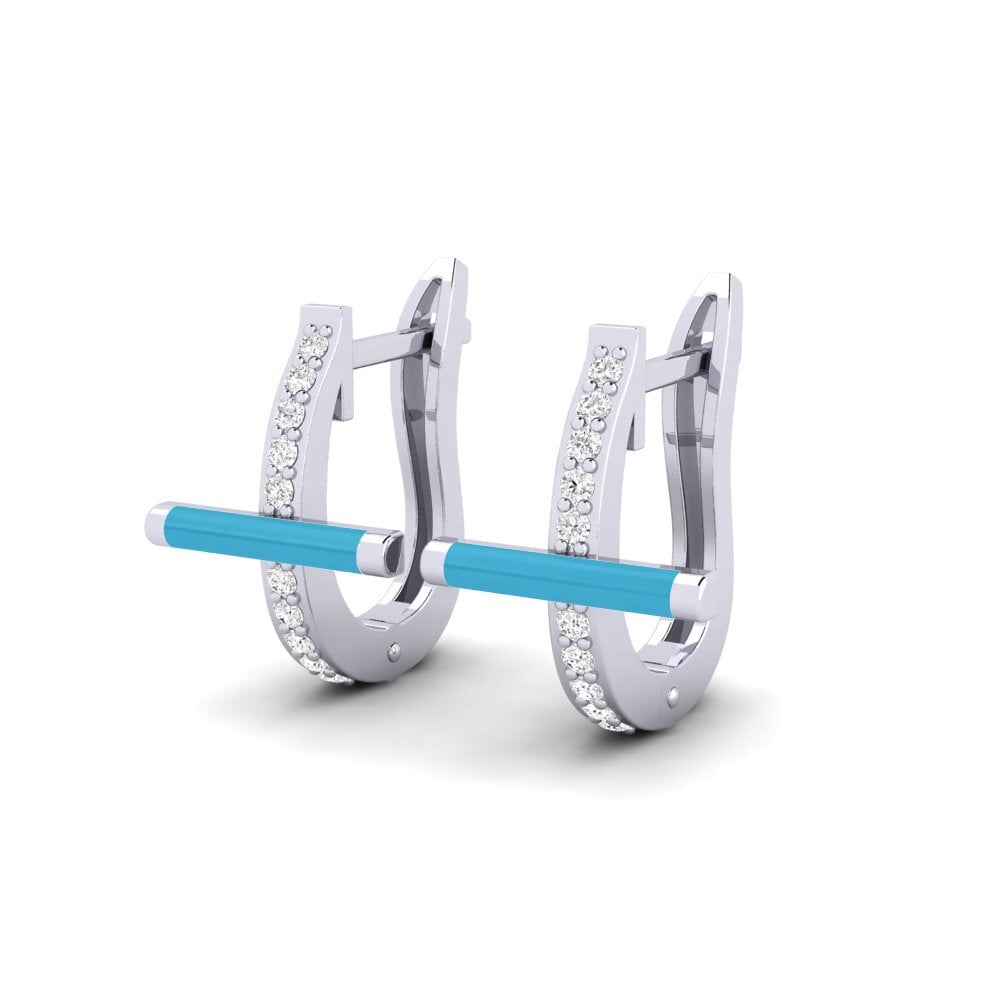 9ct White Gold Women's Earring Modi