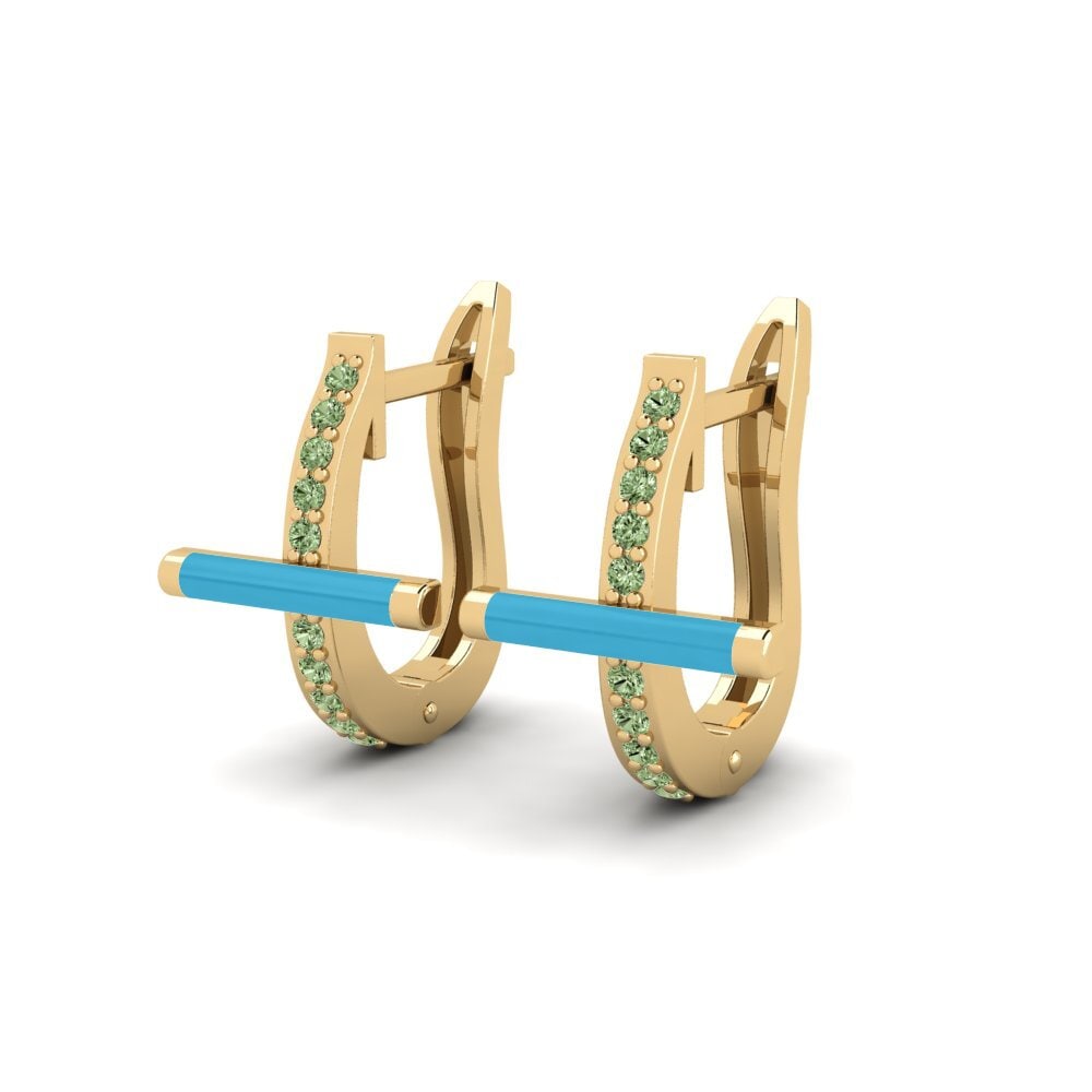 Diamante Verde Brincos Feminino Modi