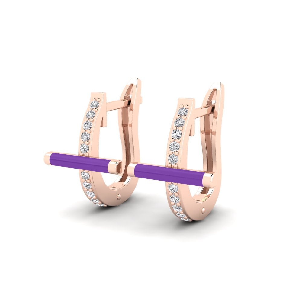 14k Oro Rosa Pendiente de mujer Modi