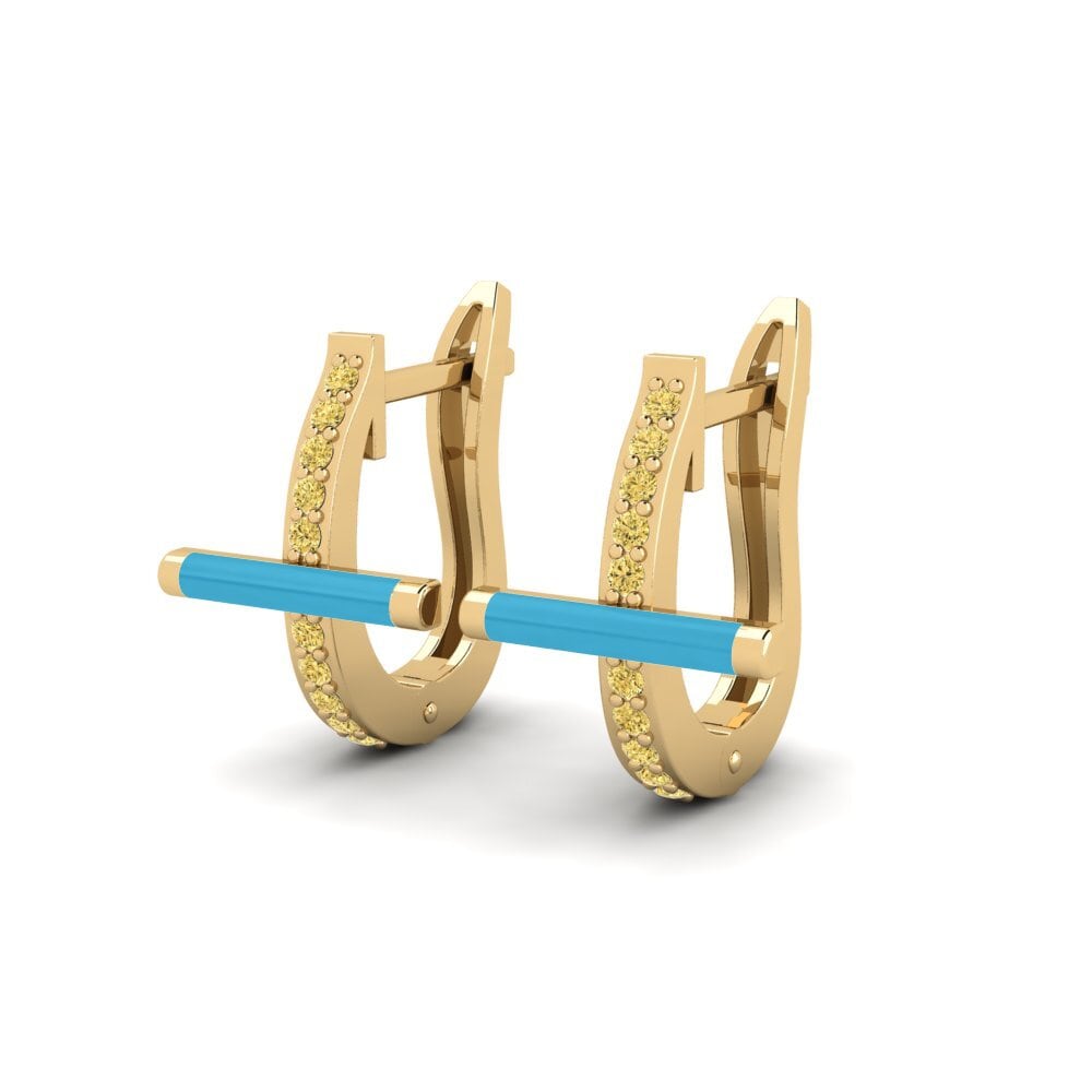 Diamant Jaune Boucle d'oreille femme Modi