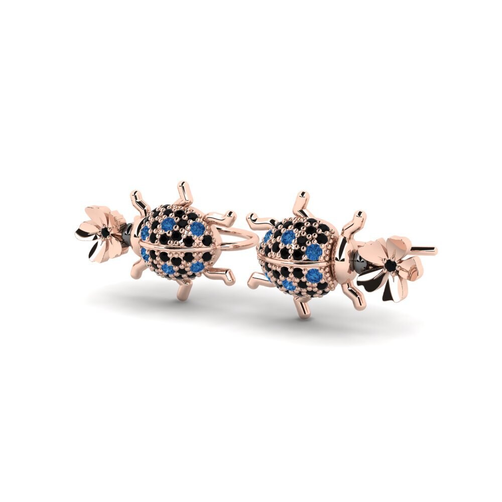 Zircônia azul escuro Brincos Feminino Moldoveanu