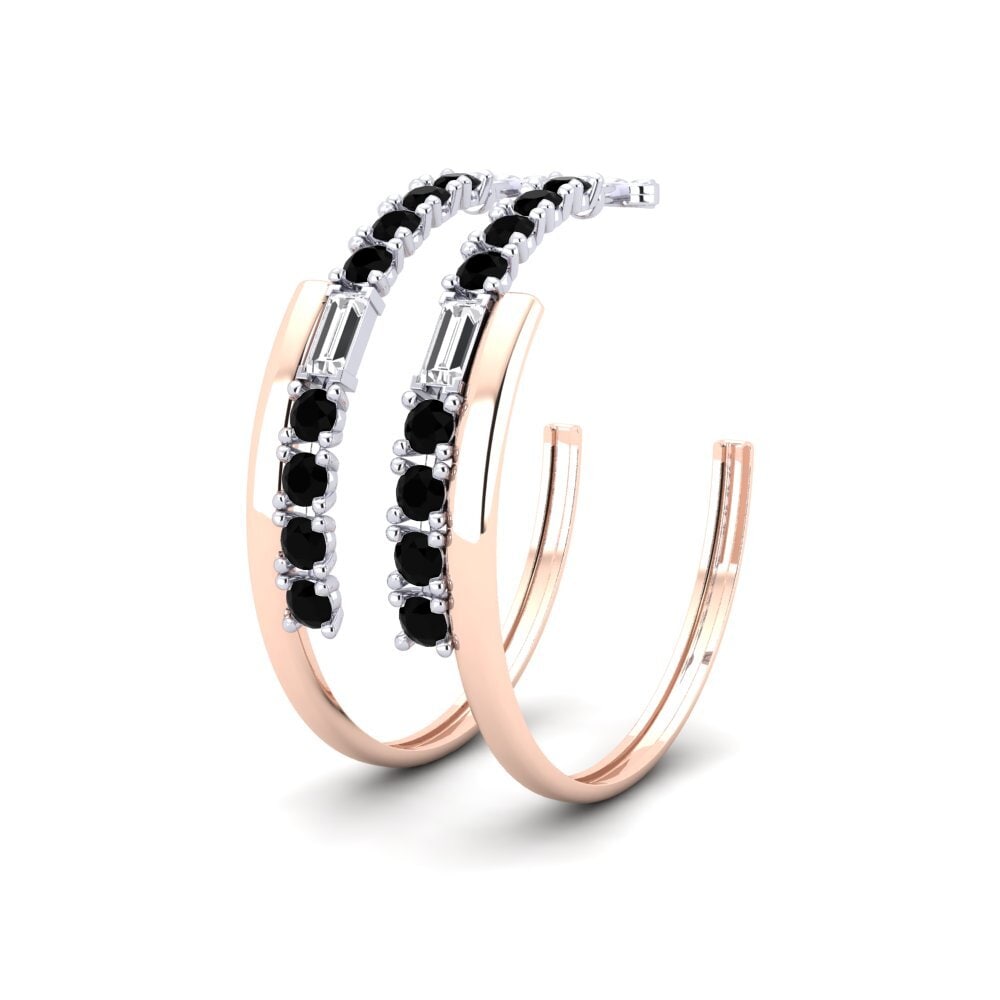 Saphir noir SYLVIE Boucles D'oreilles Moly
