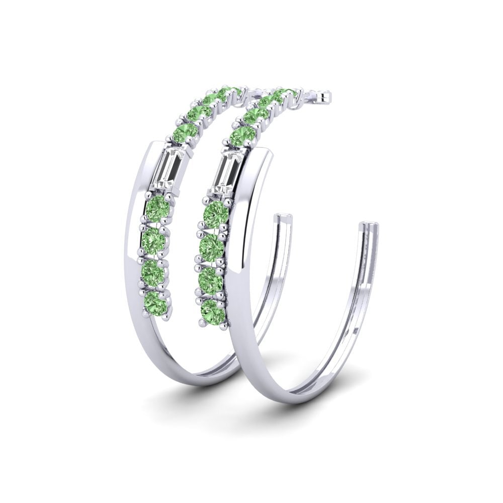 950 Platinum Green Diamond SYLVIE Earring Moly