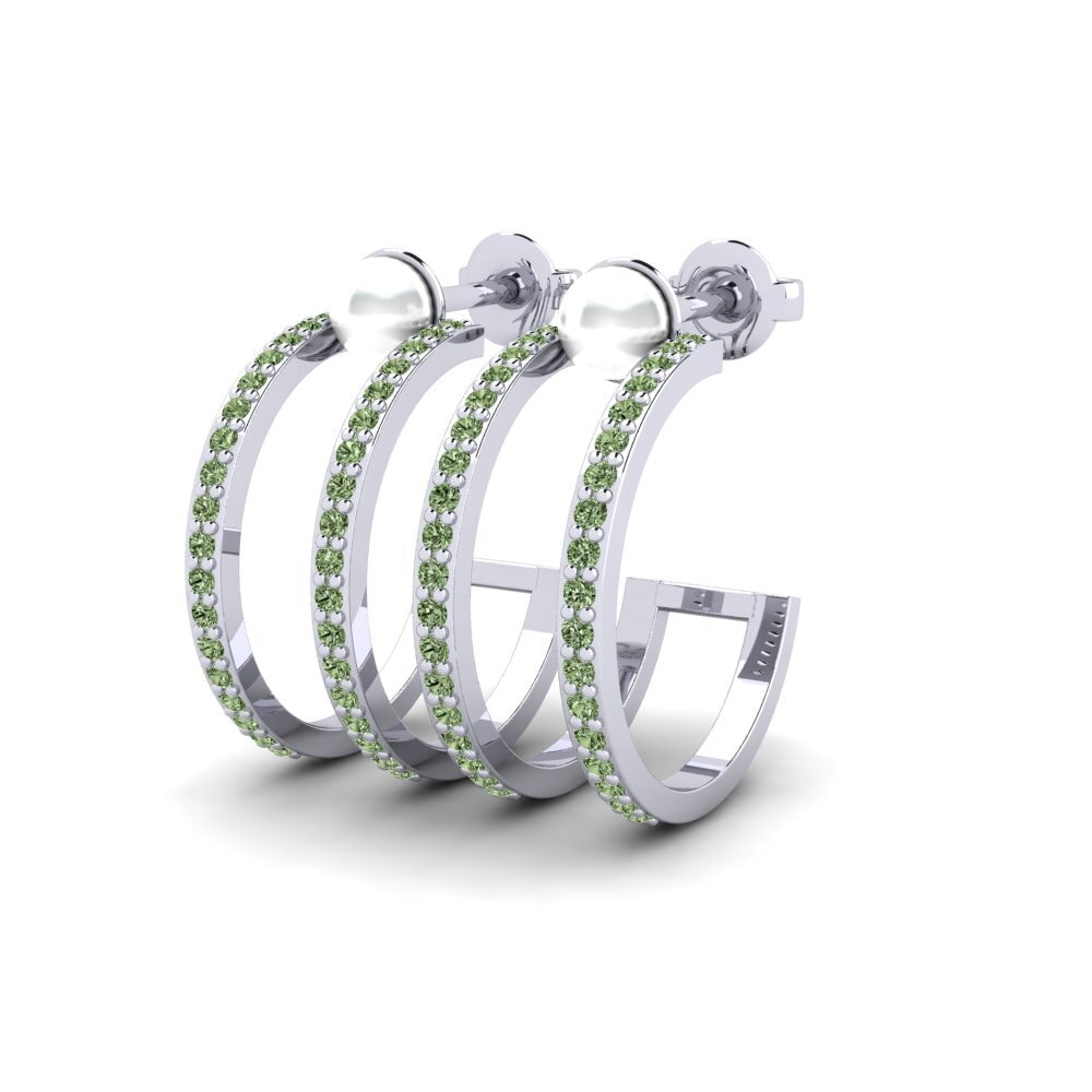 950 Platin Grüner Diamant Damen ohrring Monate