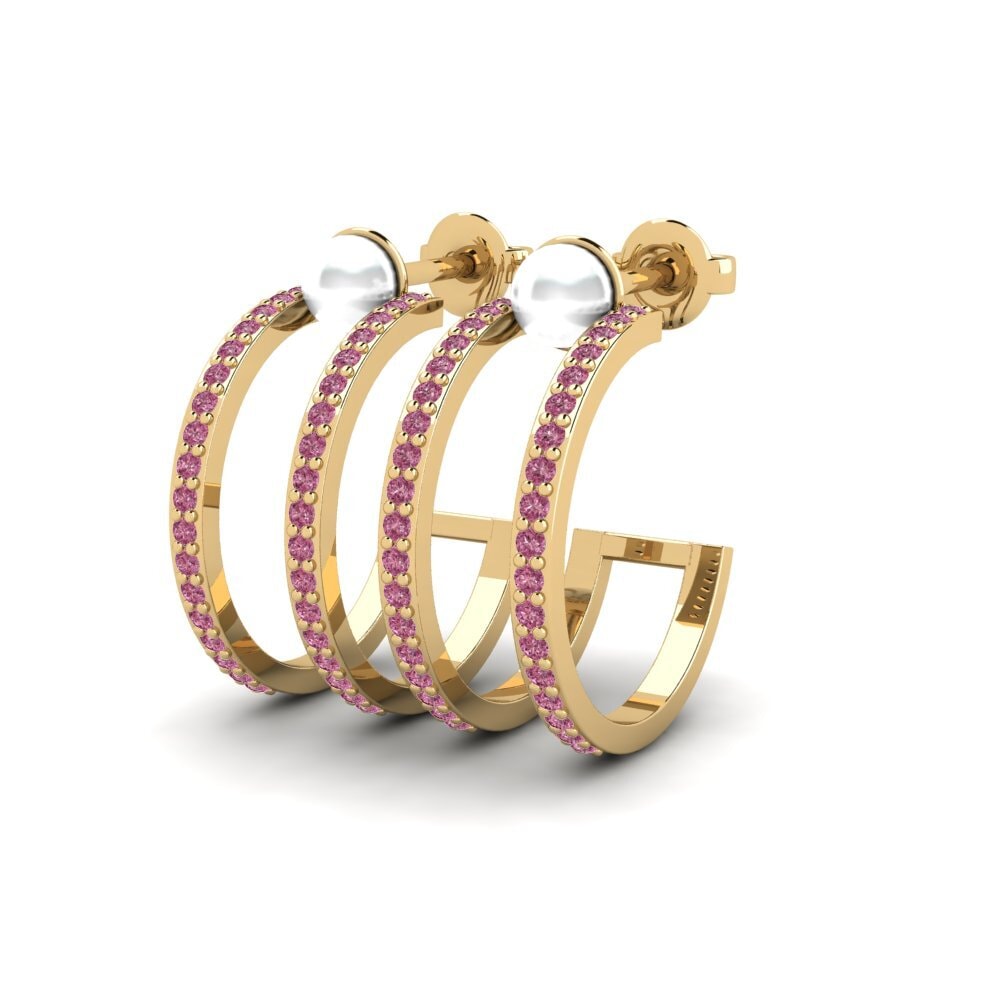 Đá Rhodolite Bông tai nữ Monate