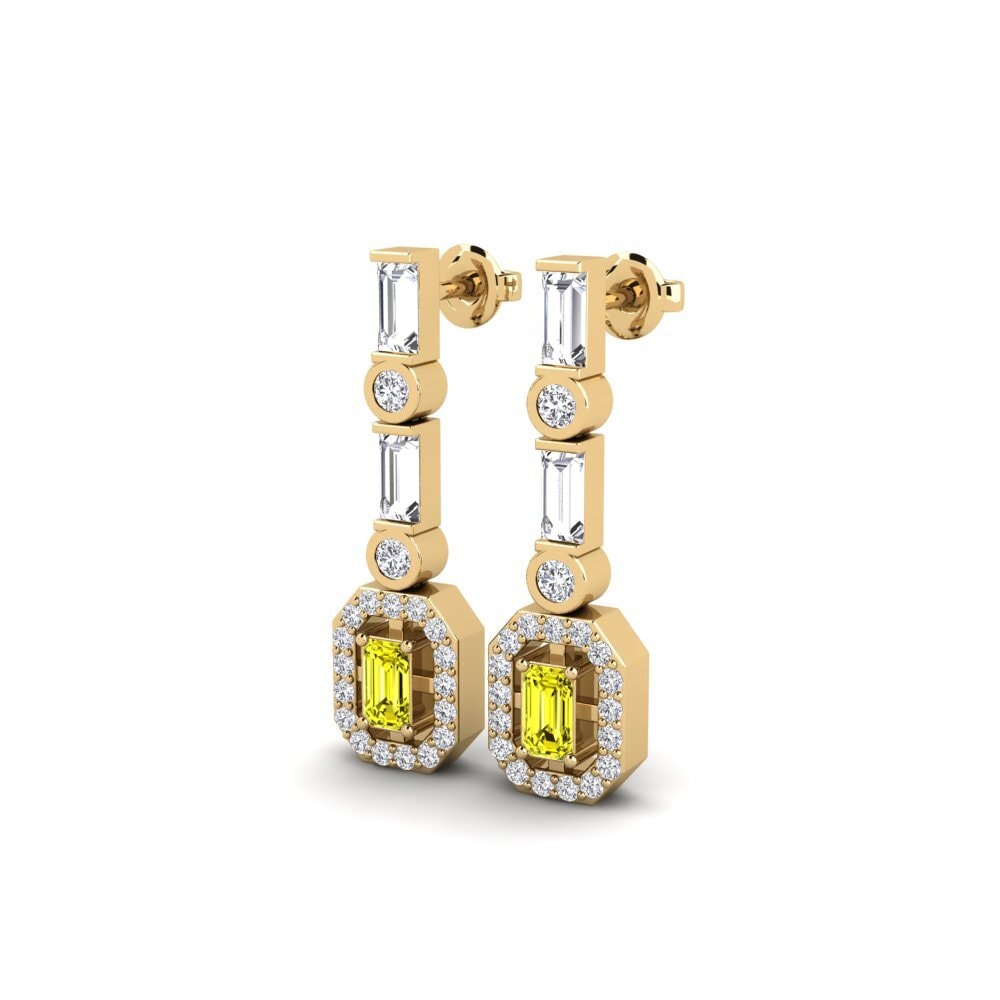 14k Yellow Gold Yellow Diamond Women's Earring Modelar
