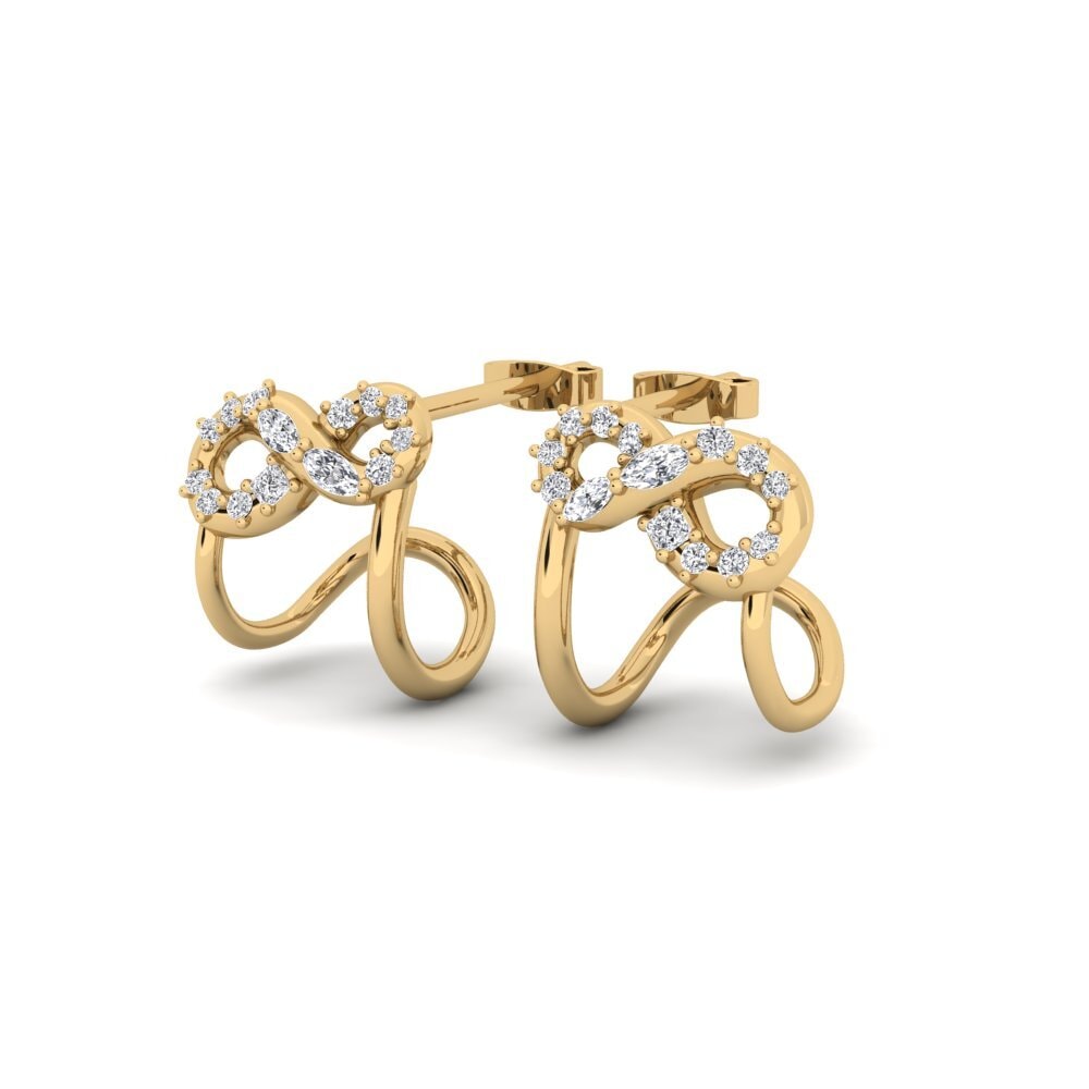 14k Oro Amarillo Mezclado Pendiente de mujer Mondiney