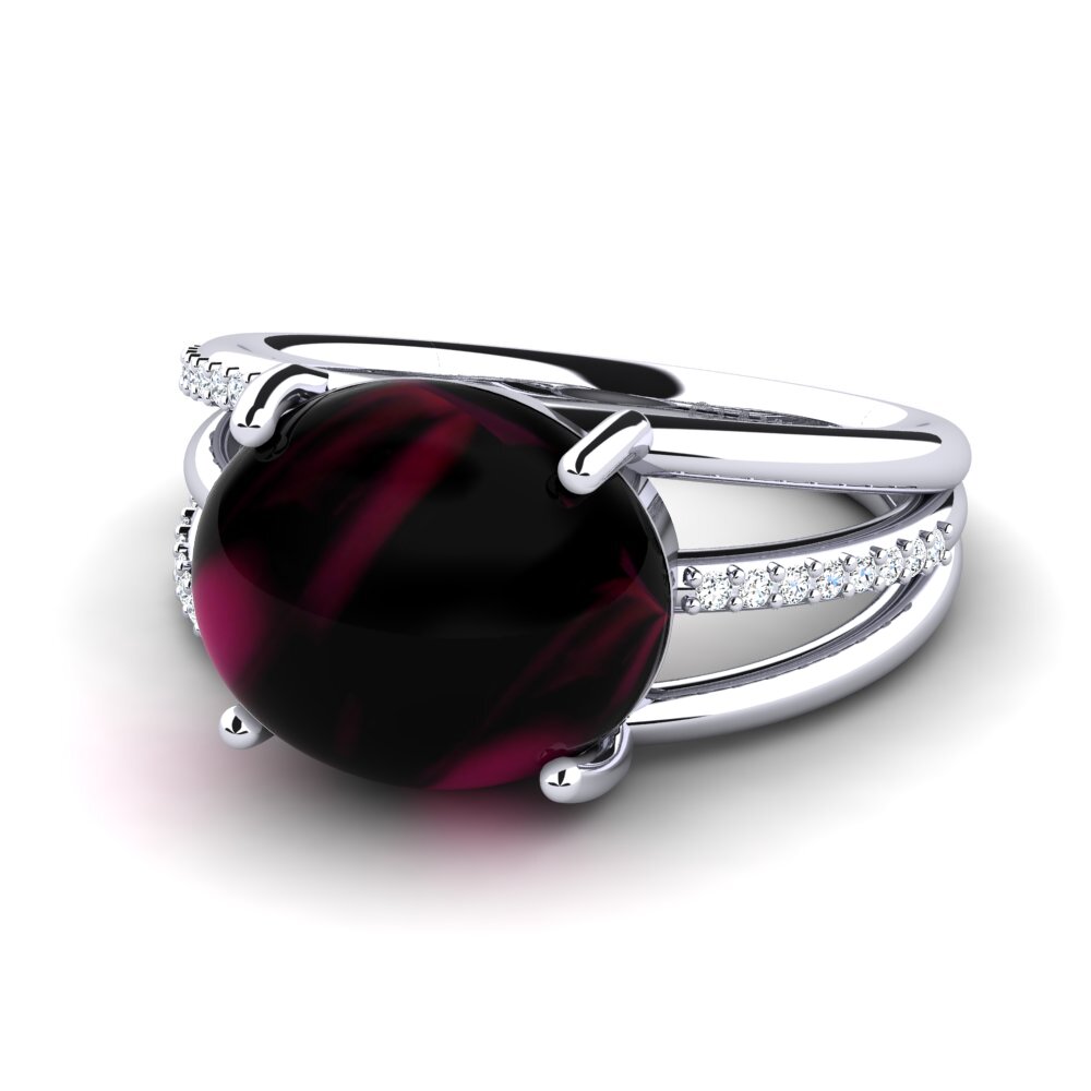 Cabochon Granada Rodolita Anel Mondrell