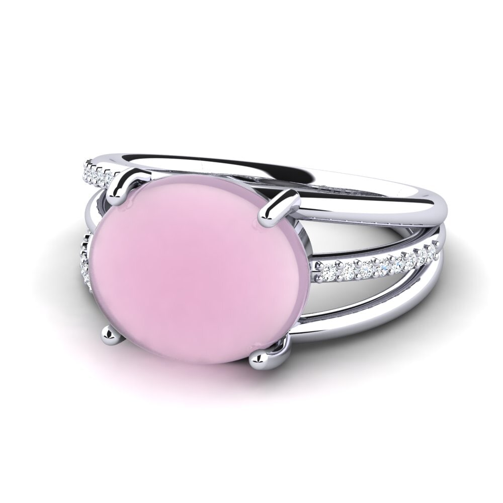 Cabochon Quartzo Rosa Anel Mondrell