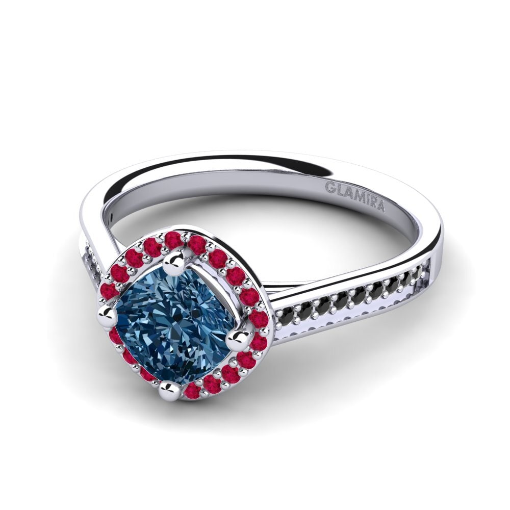Blue Diamond Engagement Ring Monera