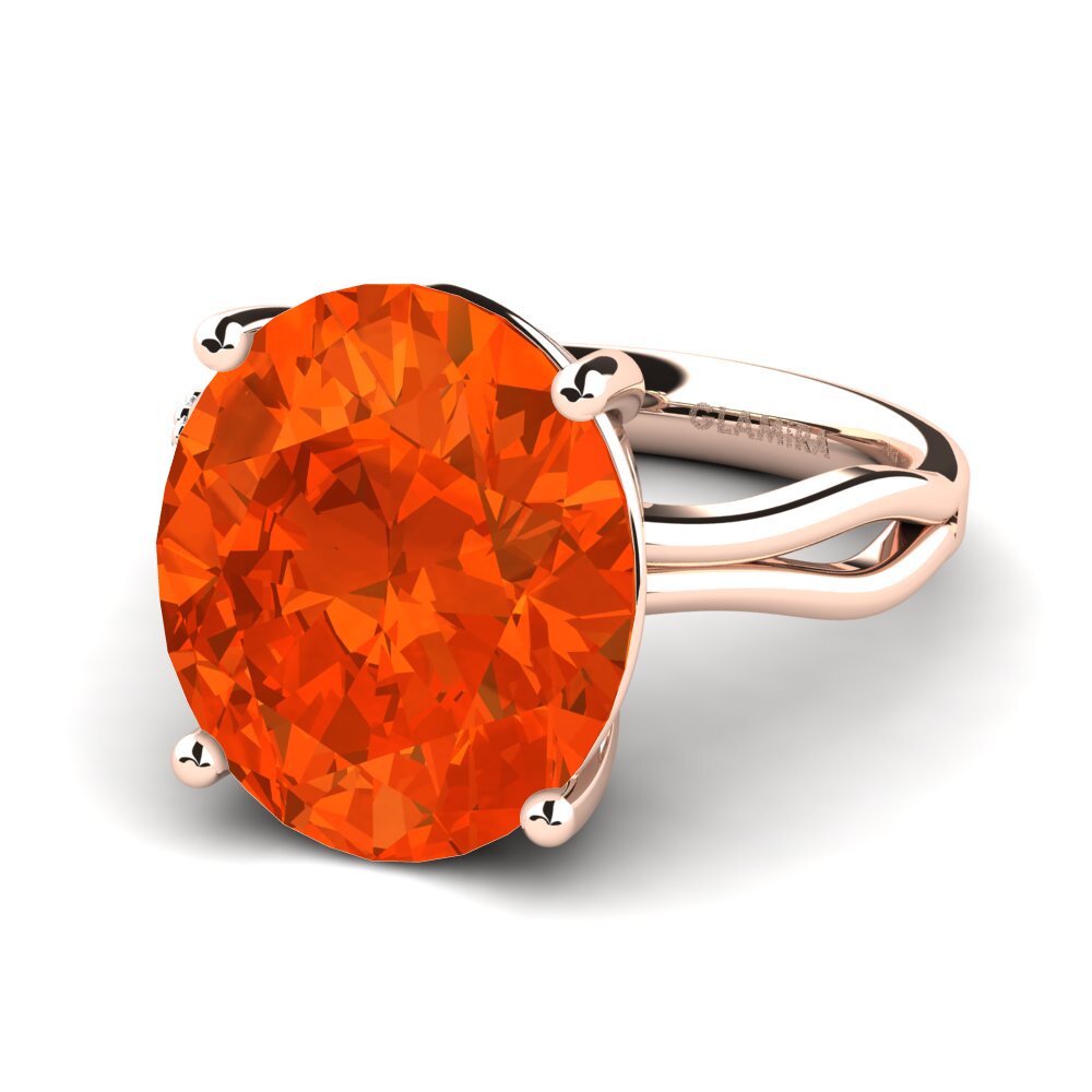 9k Rose Gold Fire-Opal Ring Moneta