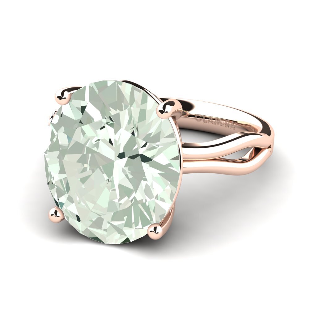 9k Rose Gold Green Amethyst Ring Moneta