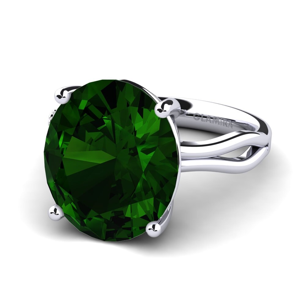 Turmalina verde Anillo Moneta