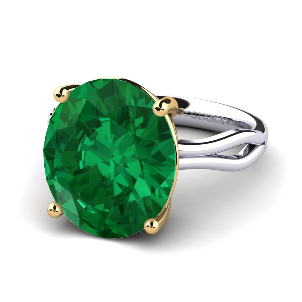 18k Oro Blanco / Amarillo Anillo Moneta