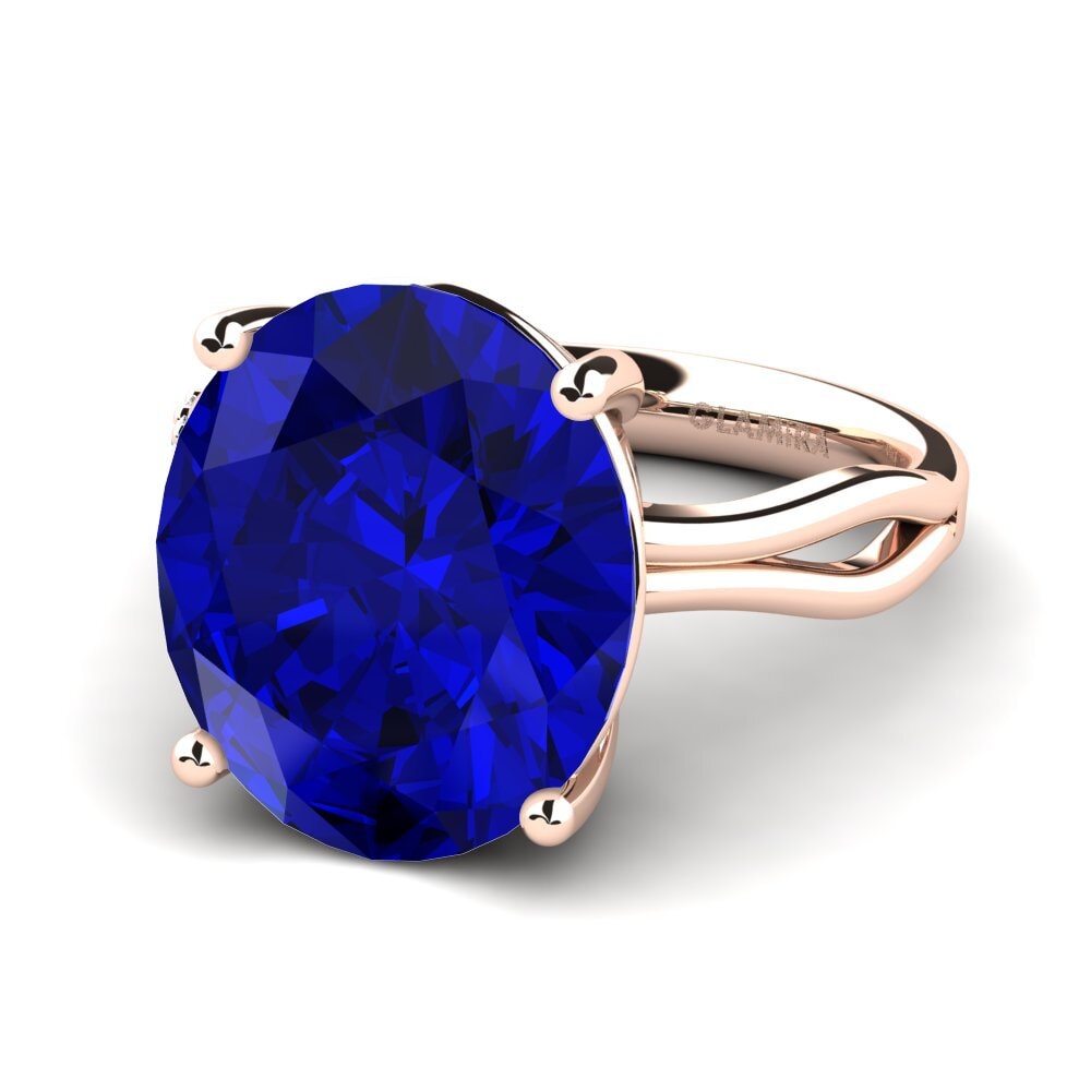 9k Rose Gold Sapphire (Lab Created) Ring Moneta