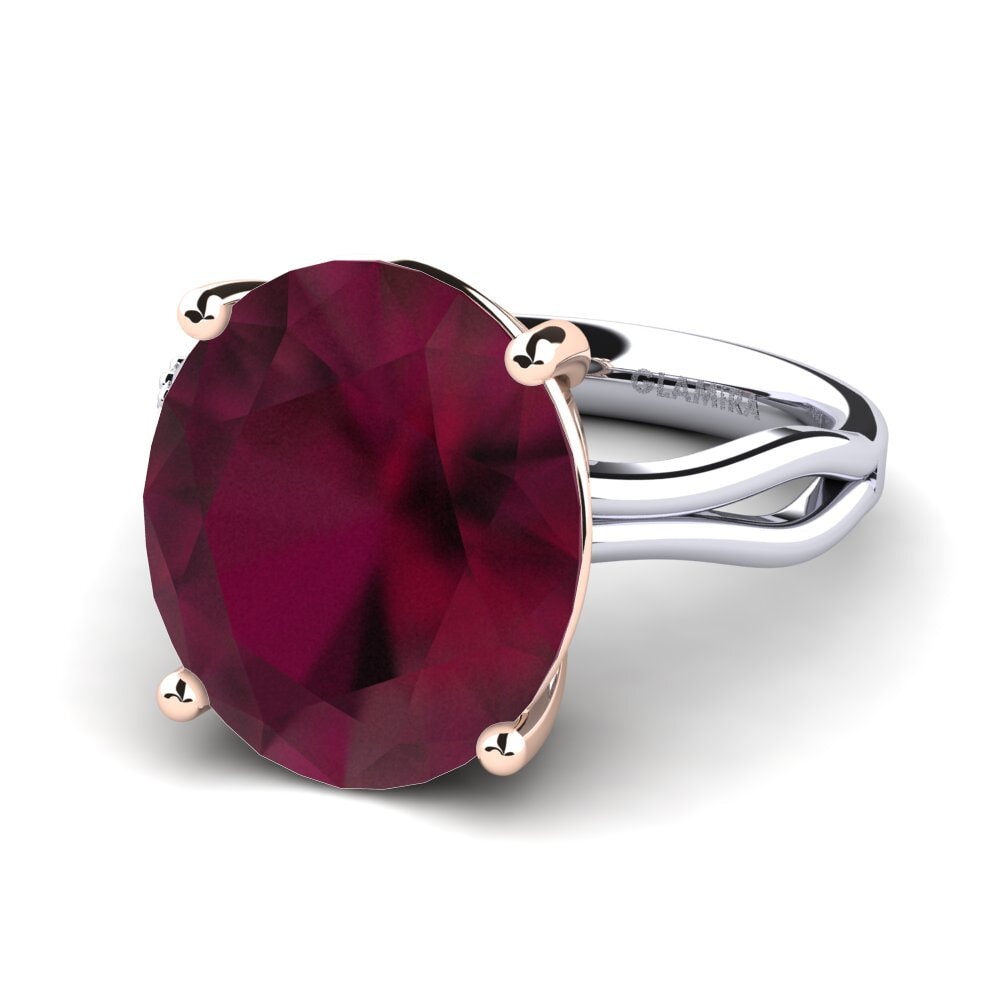 14k White & Rose Gold Ruby Ring Moneta