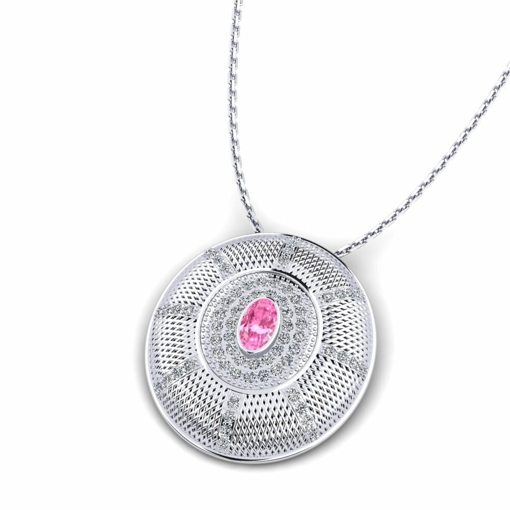 Roze Saffier Dames Hanger Monfleur