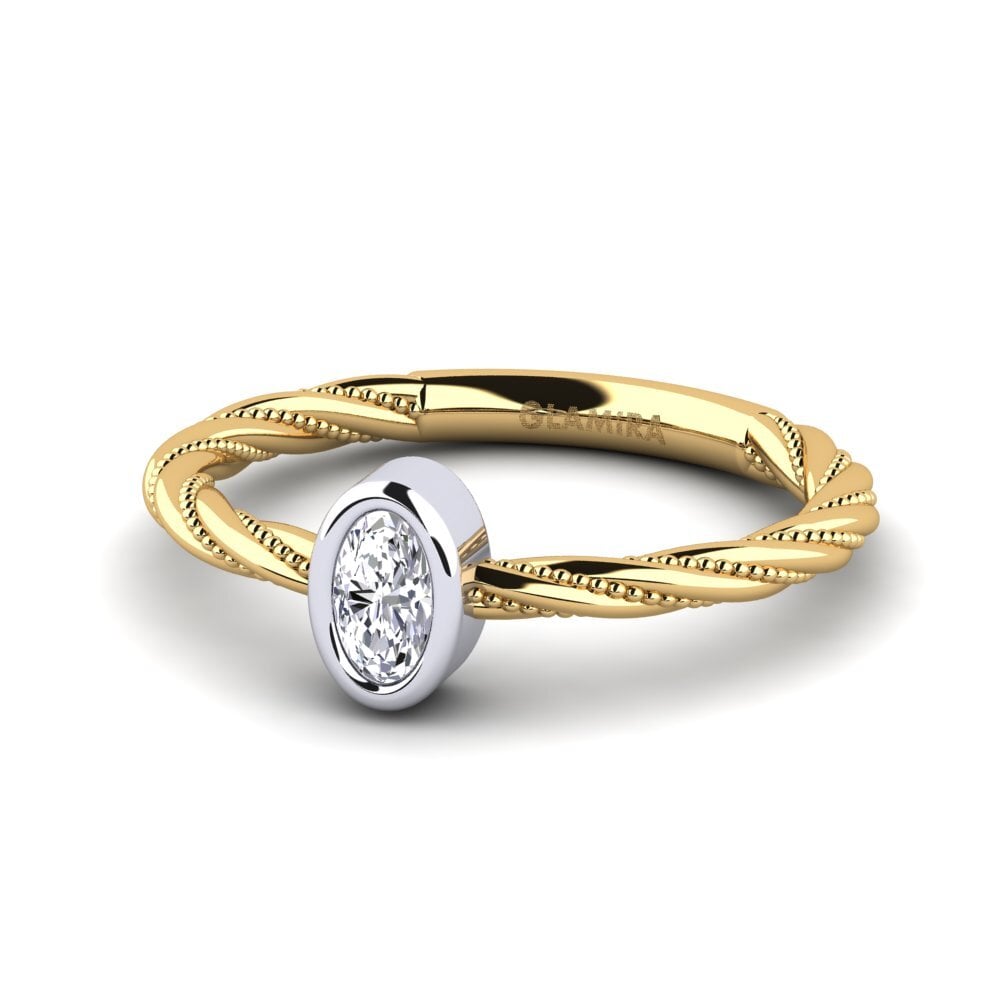 14ct Yellow & White Gold Lab Grown Diamond Women's Ring Mongold