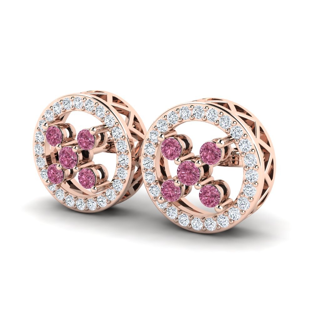 18ct Rose Gold Rhodolite Garnet Women's Earring Monisha