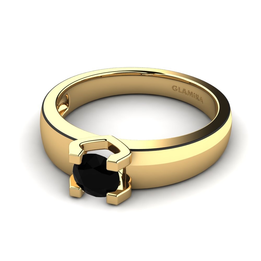 Black Sapphire Engagement Ring Monnara