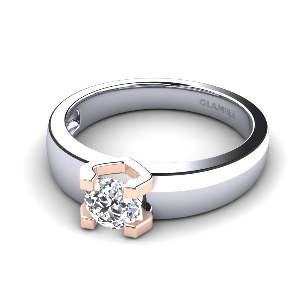 18ct White & Rose Gold Engagement Ring Monnara