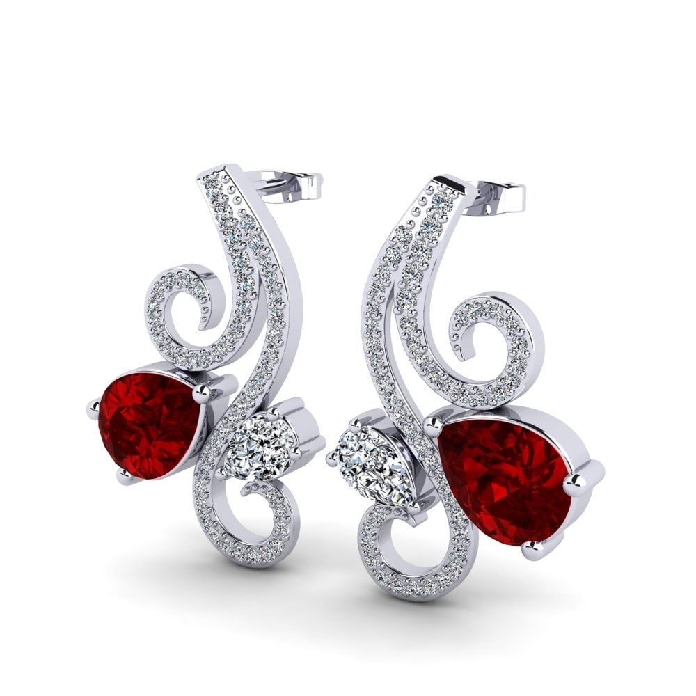 Ruby (Lab Created) Women's Earring Monnie