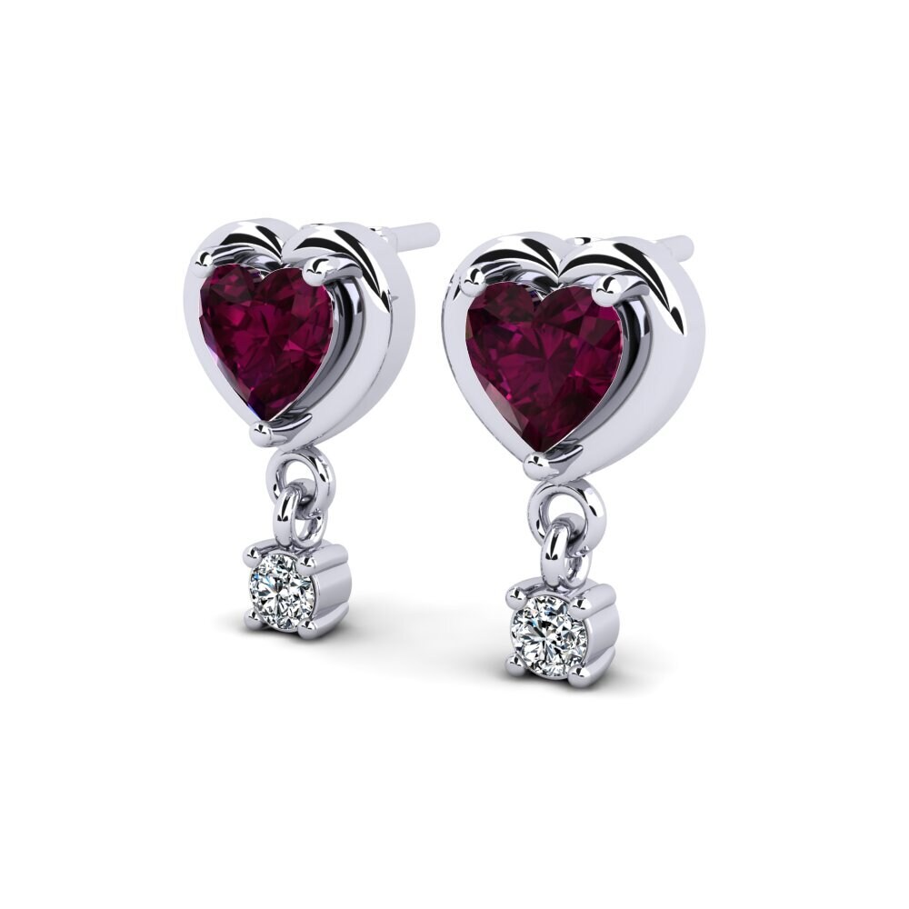 950 Palladium Herz Damen ohrring Monquita
