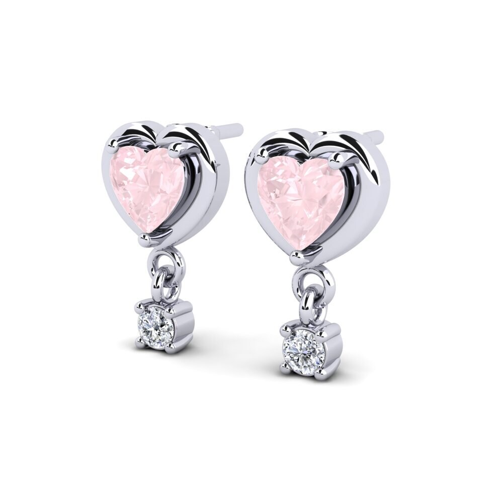 Quartz Rose Boucle d'oreille femme Monquita