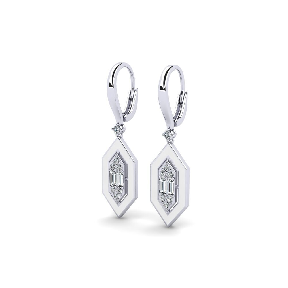 14k Oro Blanco Pendiente de mujer Monsanto