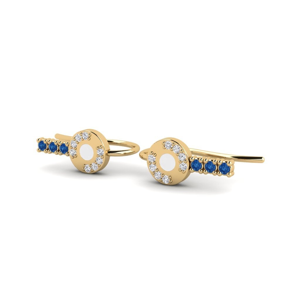 Zircônia azul escuro Brincos Feminino Montanelli