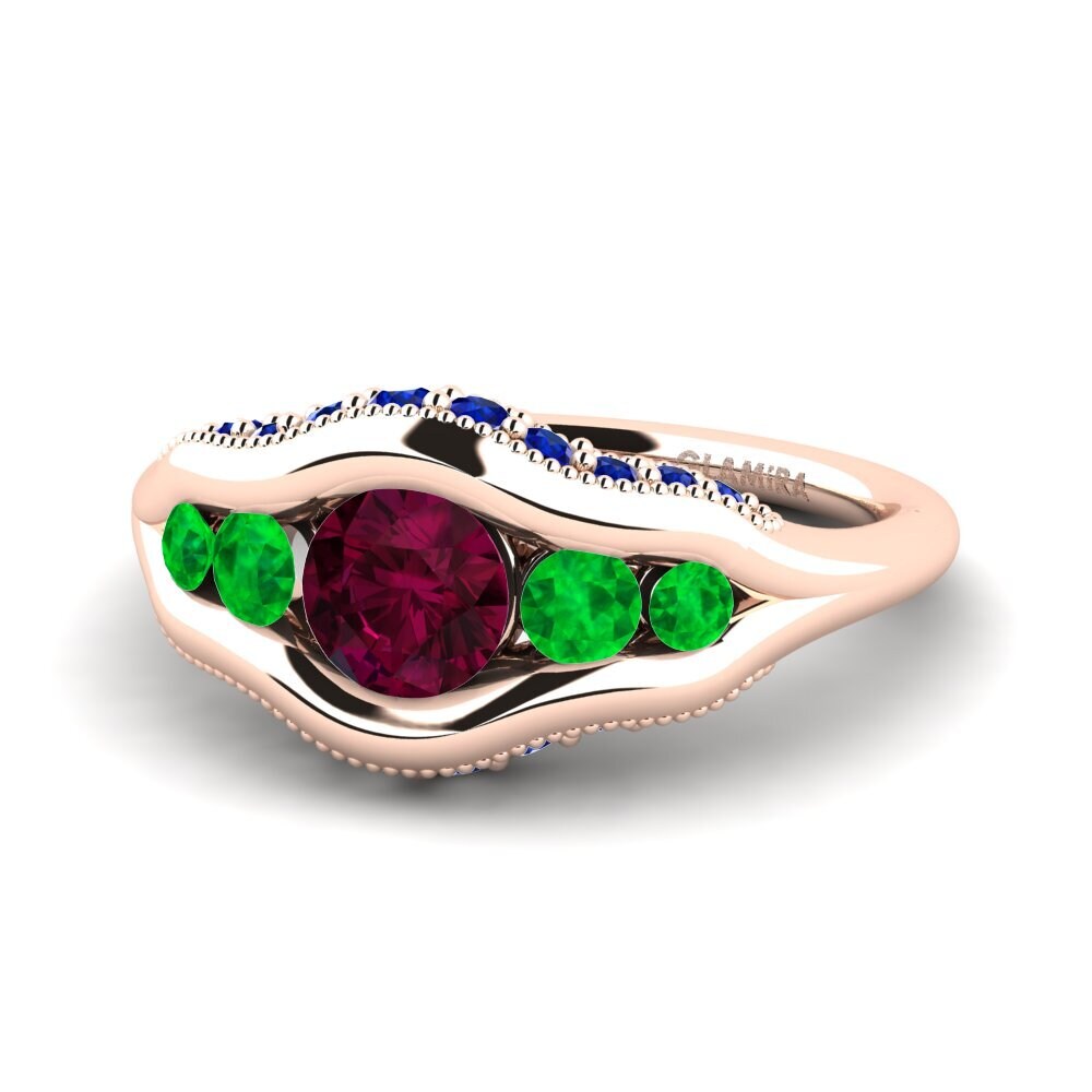 Rhodolite Garnet Engagement Ring Monterey
