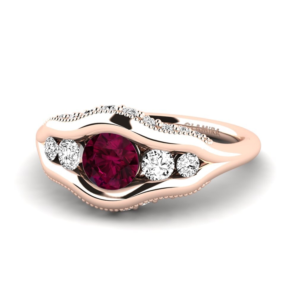 Granate Rhodolite Anillo de compromiso Monterey