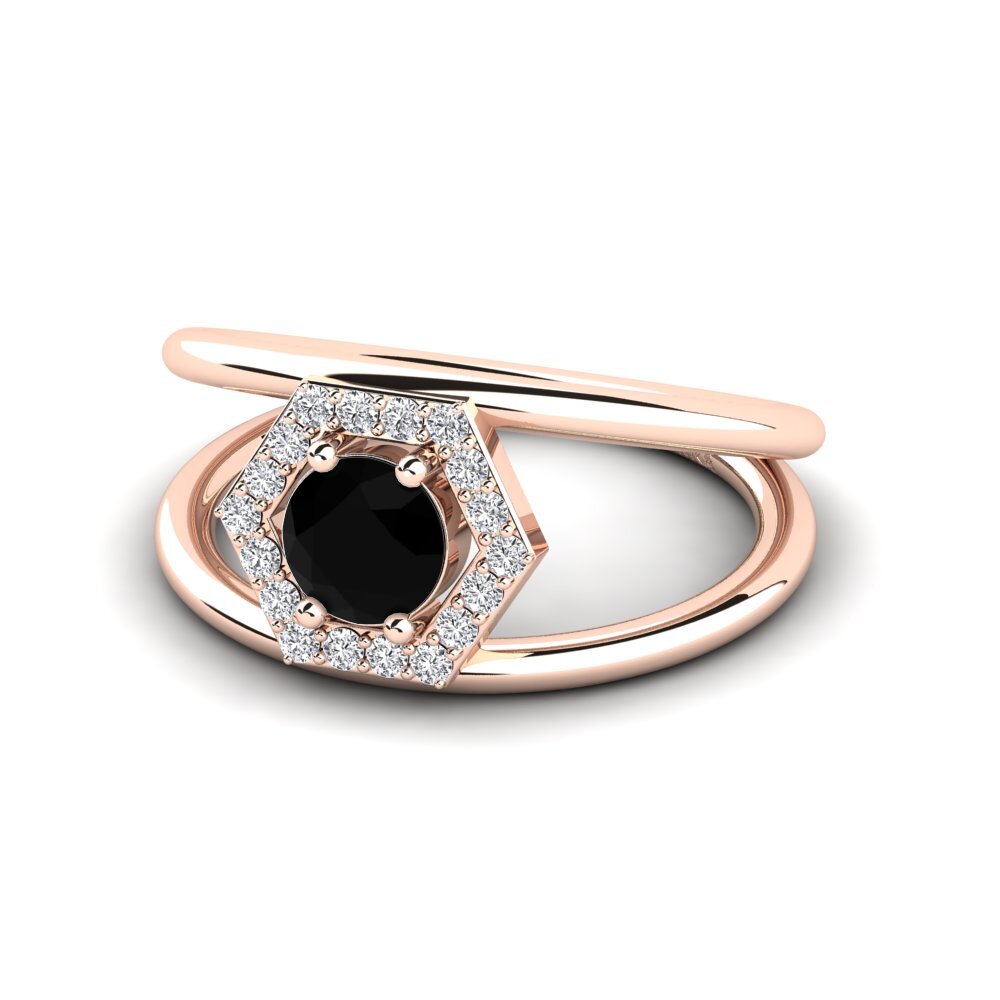 Black Diamond Engagement Ring Montyo