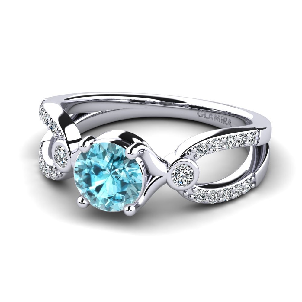 Blue Zircon Women's Ring Moolpira