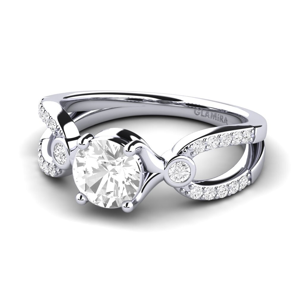 Zafiro blanco Anillo de Mujer Moolpira