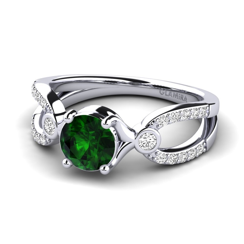 Turmalina verde Anillo de Mujer Moolpira
