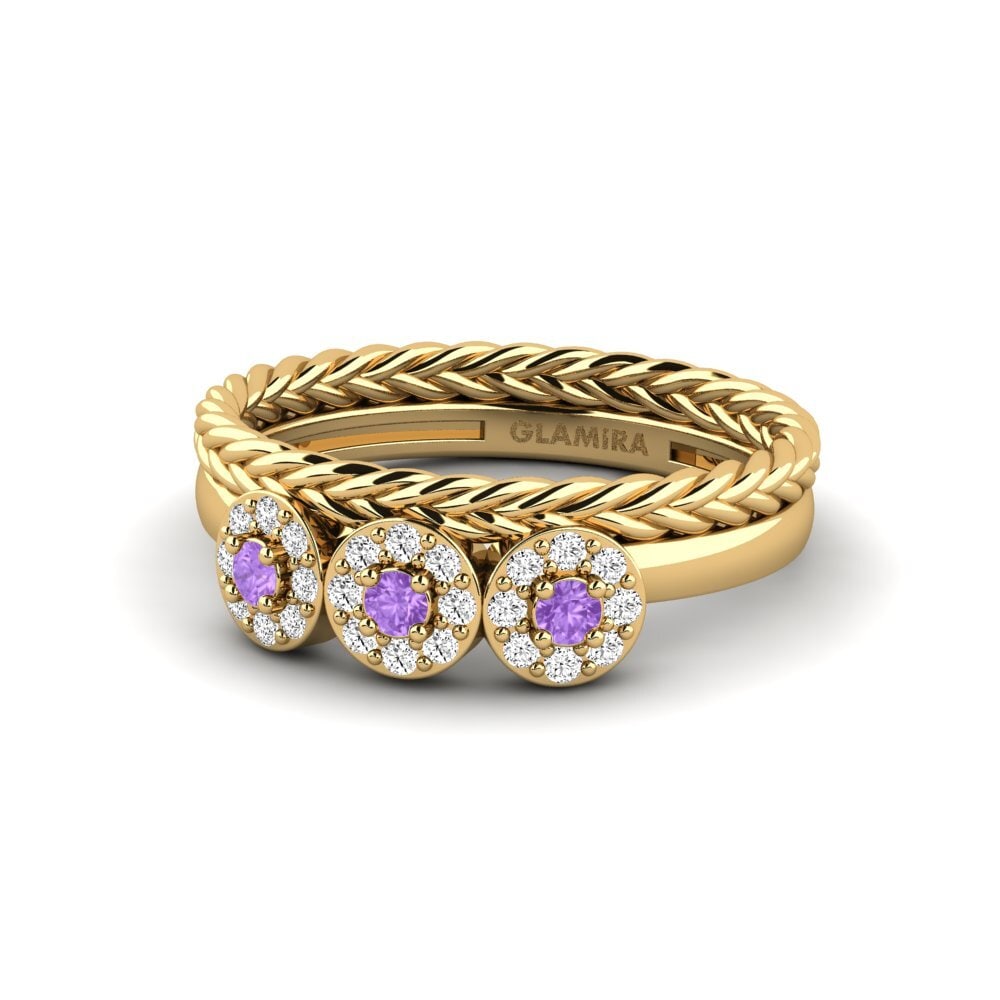 14ct Yellow Gold Amethyst Ring Mopa