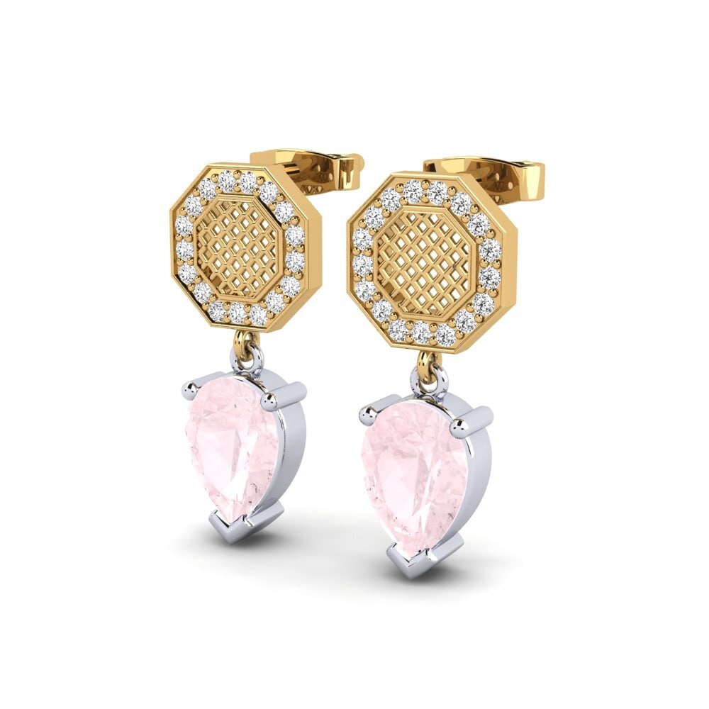 Pear Rose Quartz Women's Earring Morana