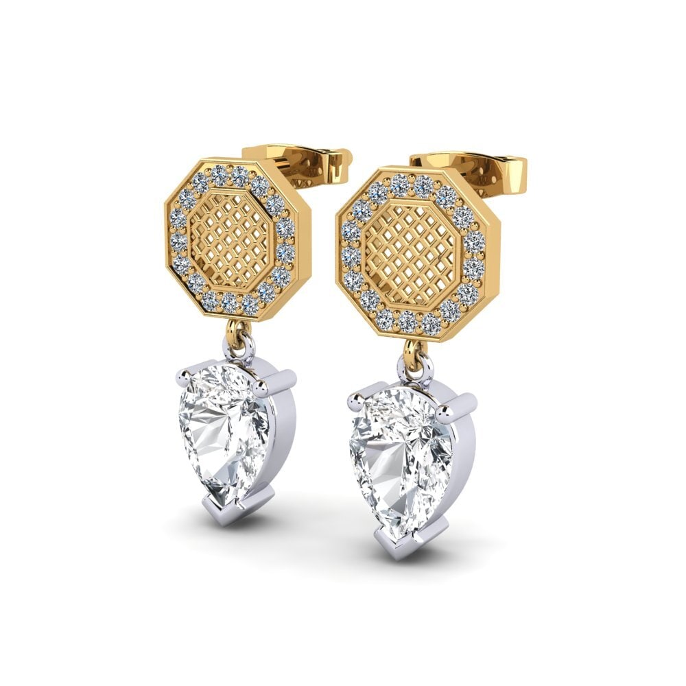 Đá Zircon Trắng Bông tai nữ Morana