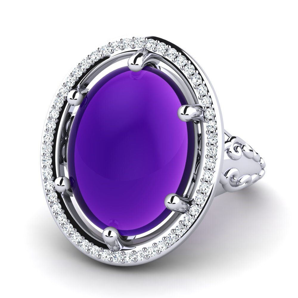 Cabochon Ametista Anel Morisette
