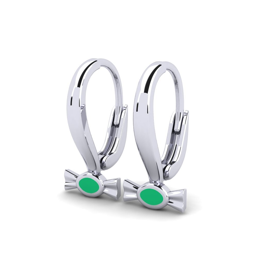 White Silver Kid's Earring Moroodol