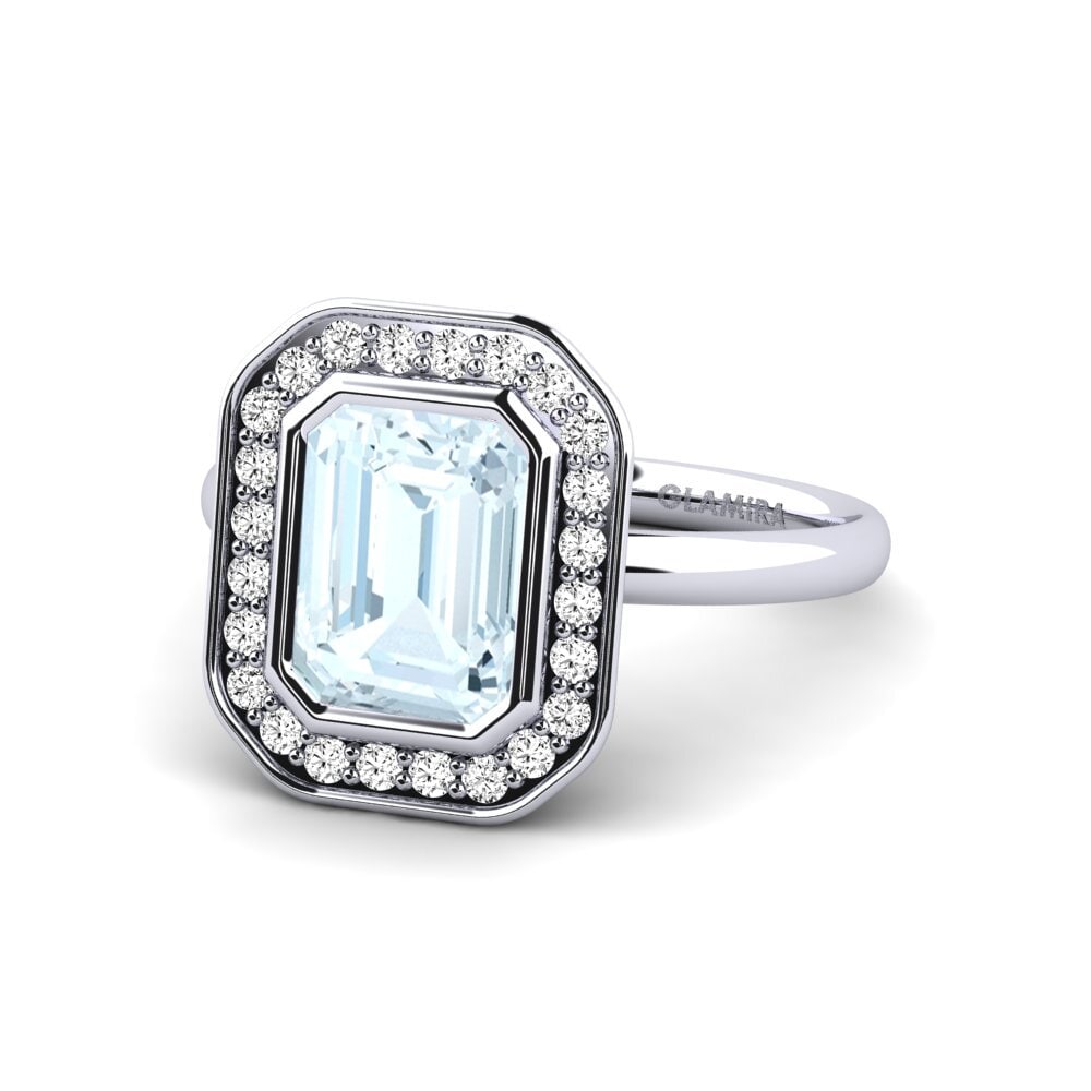 Aguamarina Anillo de compromiso Morte