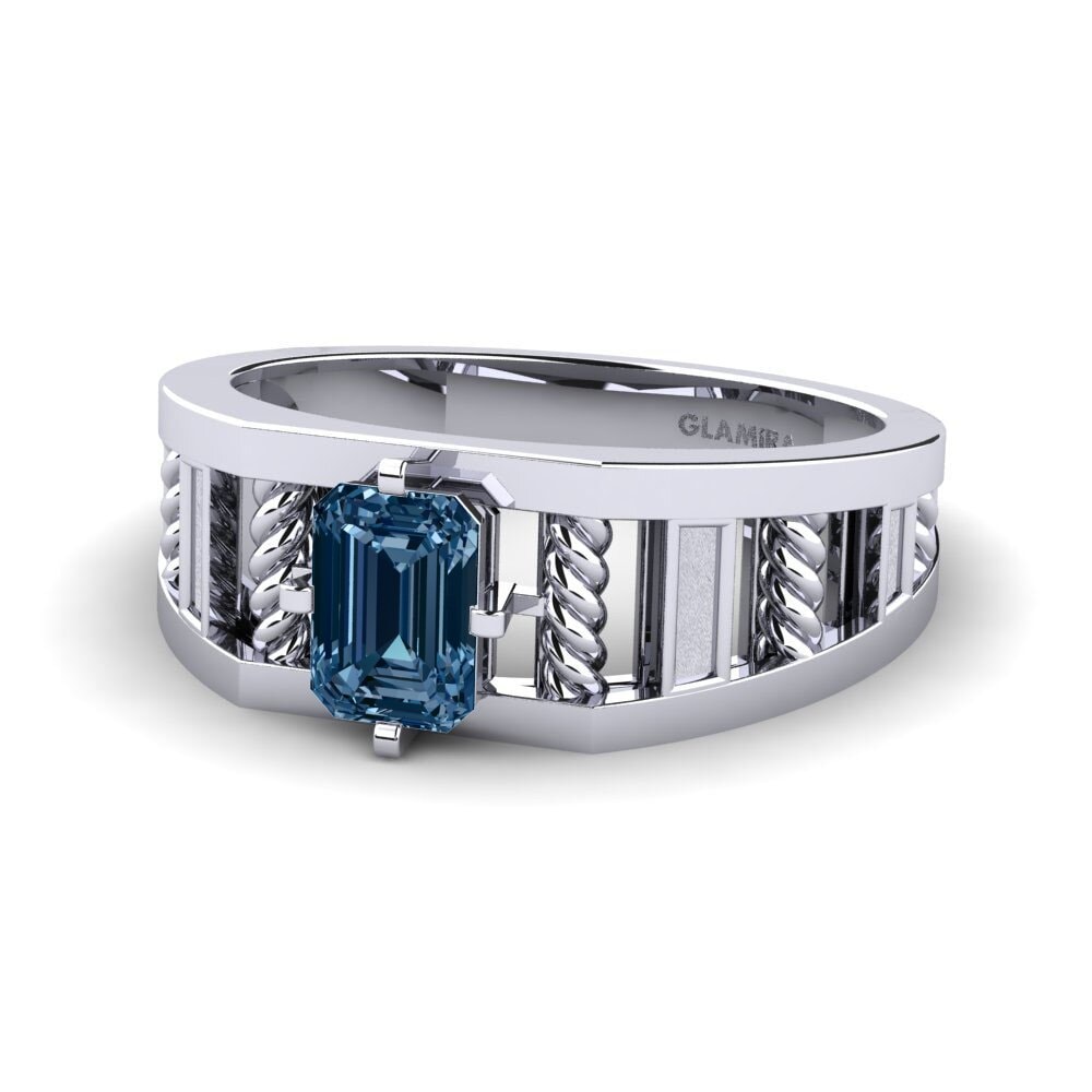 Diamant Bleu Bague pour homme Motivo
