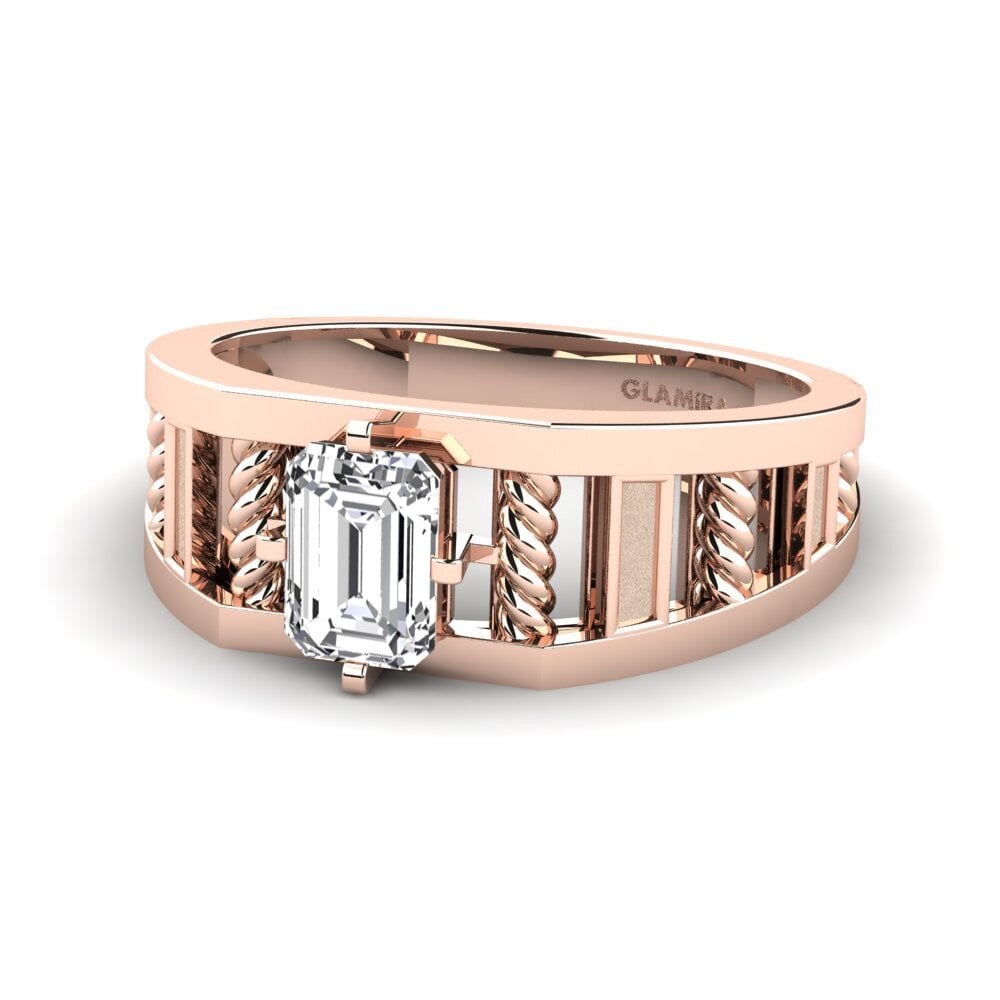 Oro Rosso 750 Diamante Anello da uomo Motivo