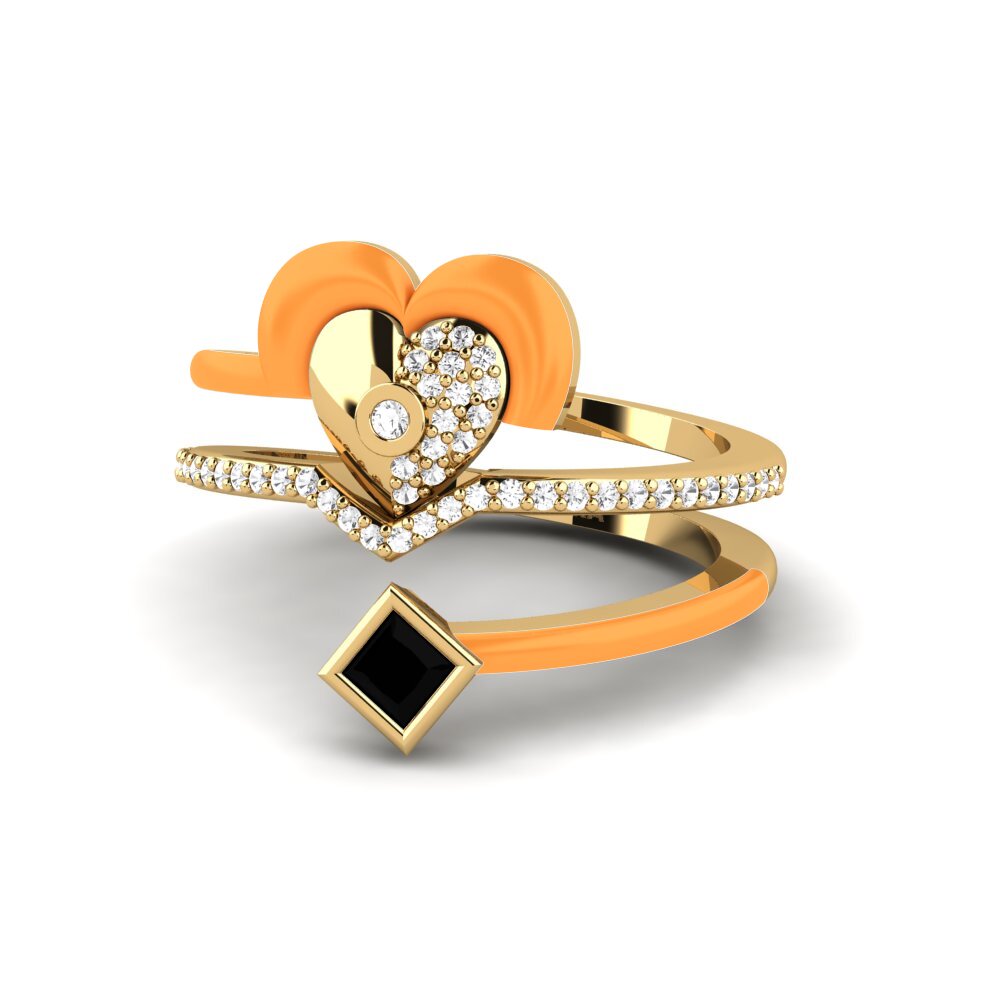 Schwarzer Saphir Ring Motley