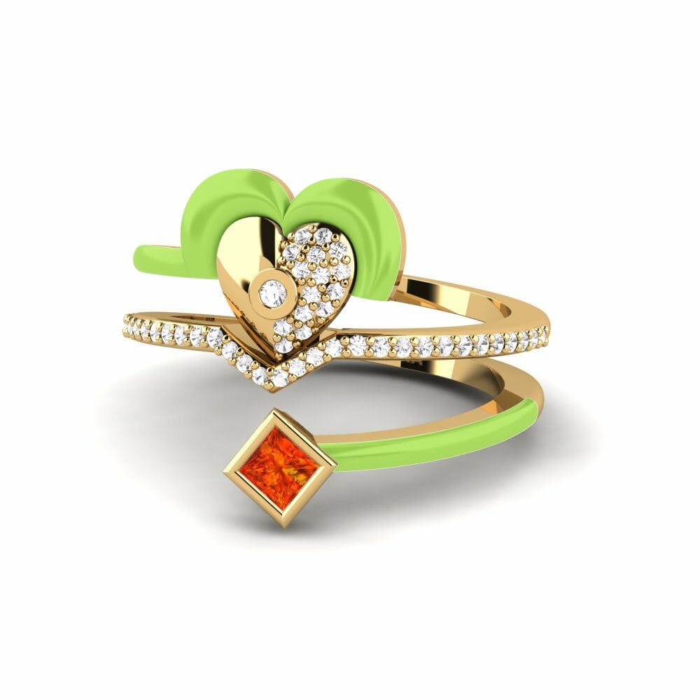 Saphir orange Bague Motley