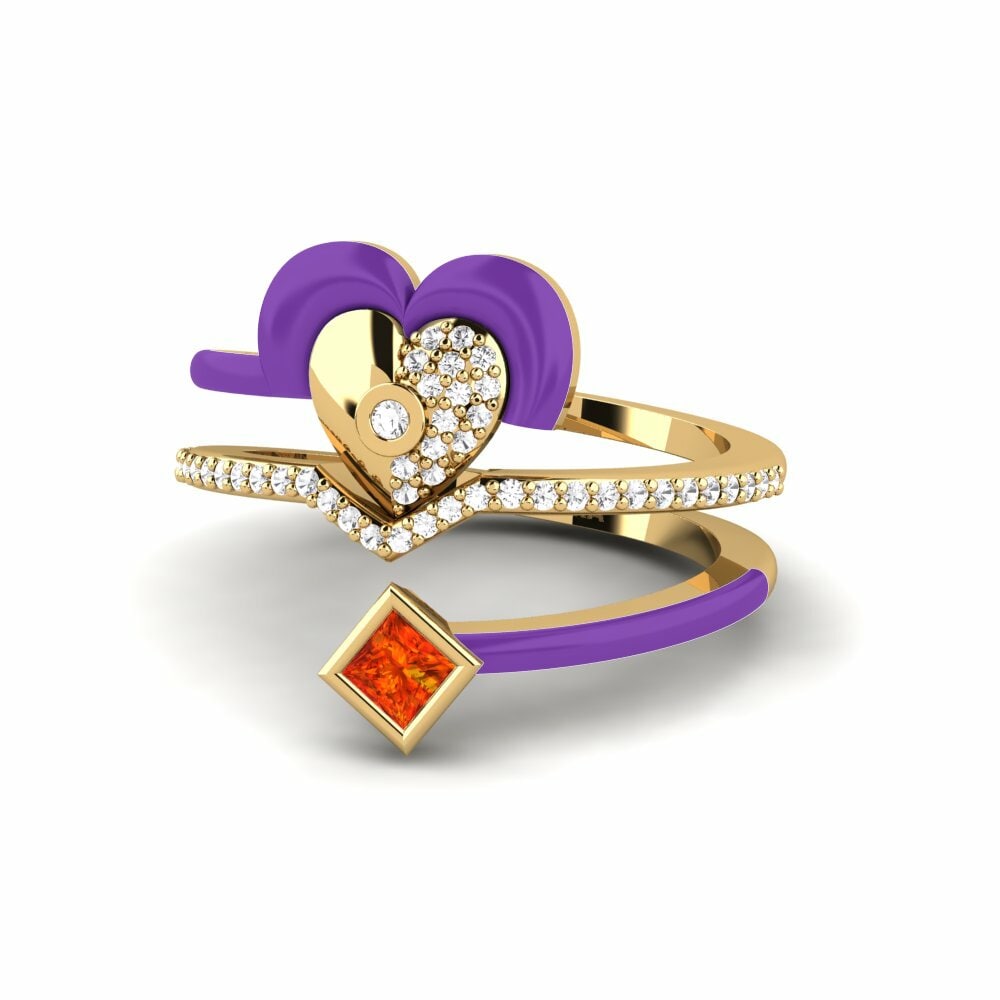 Saphir orange Bague Motley